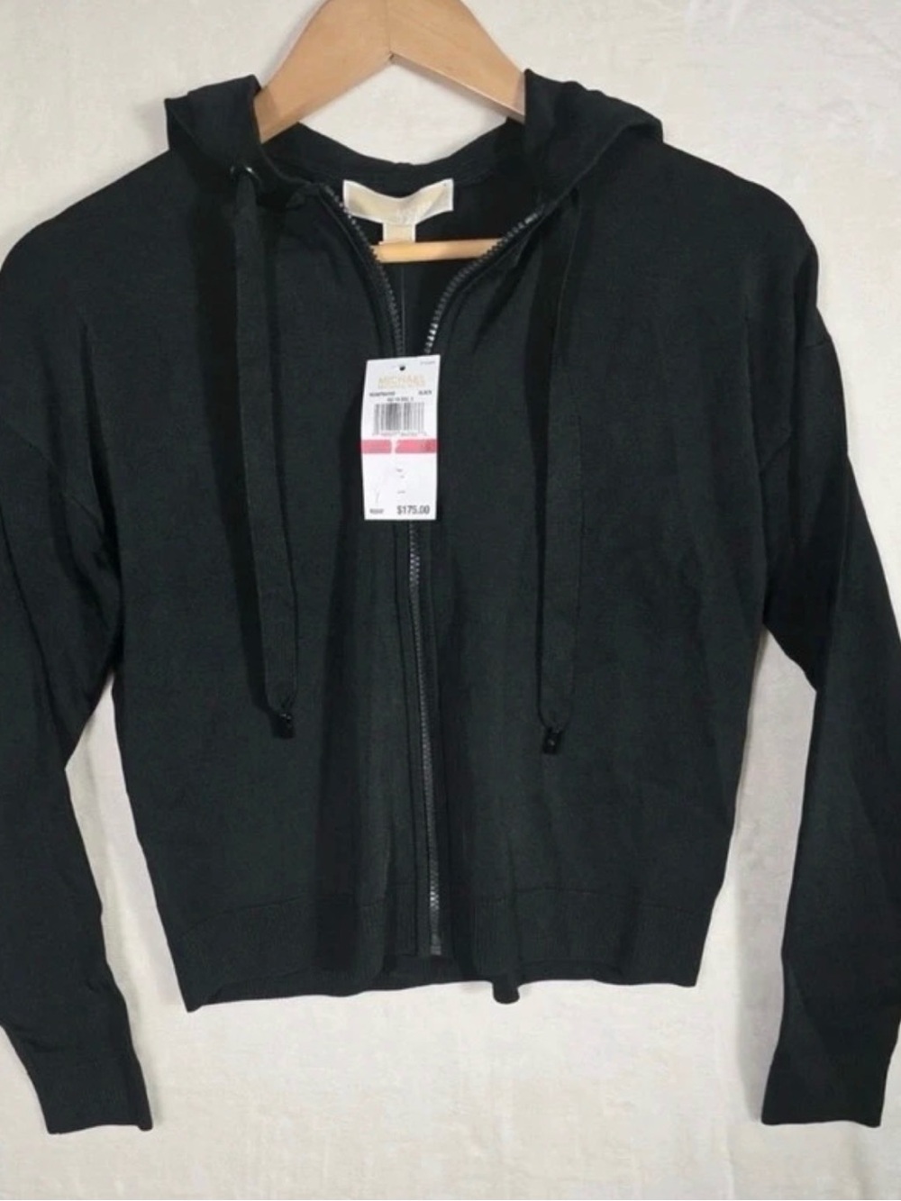 Michael Kors Black Zip-Up Hooded Sweater